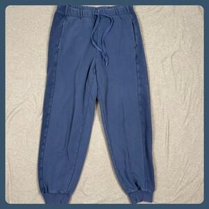 Aerie Blue Velour Side‎ Stripe Jogger Sweatpants Women Size S